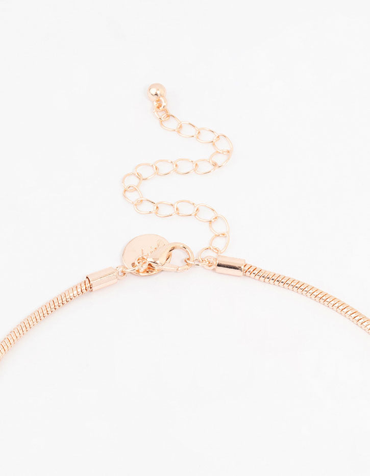Rose Gold Tassle Chain Necklace