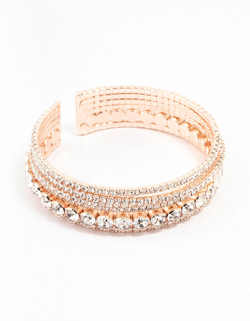 Rose Gold Diamante Square Buckle Belt - Paris