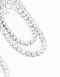 Silver Cubic Zirconia Draped Cupchain Earrings - link has visual effect only