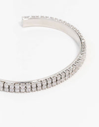 Silver Cubic Zirconia Double Wrist Cuff - link has visual effect only