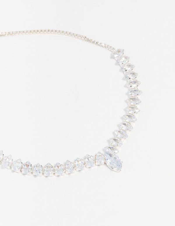 Silver Cubic Zirconia Butterfly Tennis Toggle Bracelet