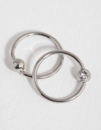 Surgical Steel Diamante Hoop Earrings - link has visual effect only