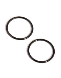 Matte Black Surgical Steel 10 mm Fine Sleeper Earrings - link has visual effect only