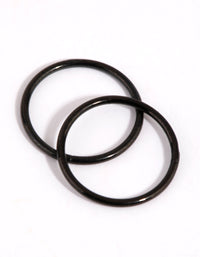 Matte Black Surgical Steel 10 mm Fine Sleeper Earrings - link has visual effect only