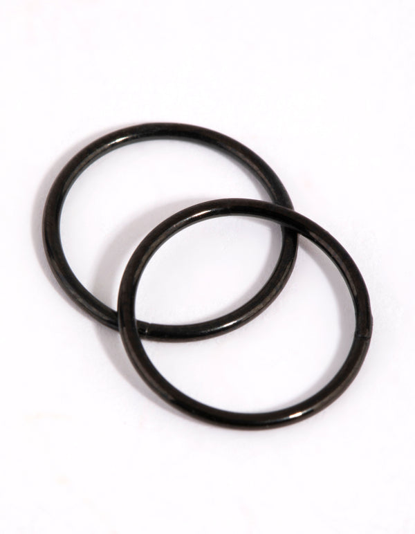 Matte Black Surgical Steel 10 mm Fine Sleeper Earrings