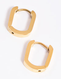 Gold Plated Surgical Steel Oval Huggie Earrings - link has visual effect only