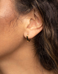 Gold Plated Surgical Steel Oval Huggie Earrings - link has visual effect only