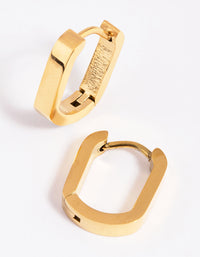Gold Plated Surgical Steel Oval Huggie Earrings - link has visual effect only