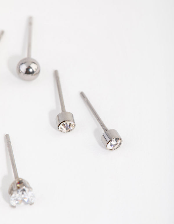 Surgical Steel Love Stud Earrings 3-Pack