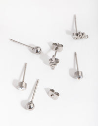 Titanium Diamante  Snake Stud Earrings 3-Pack - link has visual effect only