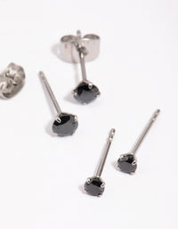 Surgical Steel Cubic Zirconia Stud Earrings Pack - link has visual effect only