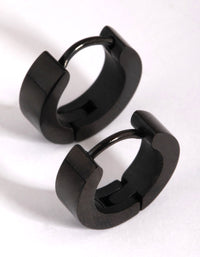 Matte Black Wide Huggie Earrings - link has visual effect only