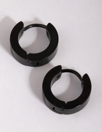 Matte Black Wide Huggie Earrings - link has visual effect only