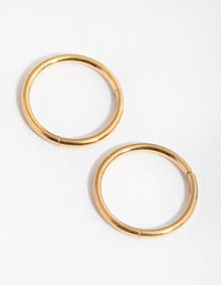 24 Carat Gold Plated Surgical Steel Sleeper 8mm Earrings - link has visual effect only