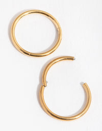 24 Carat Gold Plated Surgical Steel Sleeper 8mm Earrings - link has visual effect only