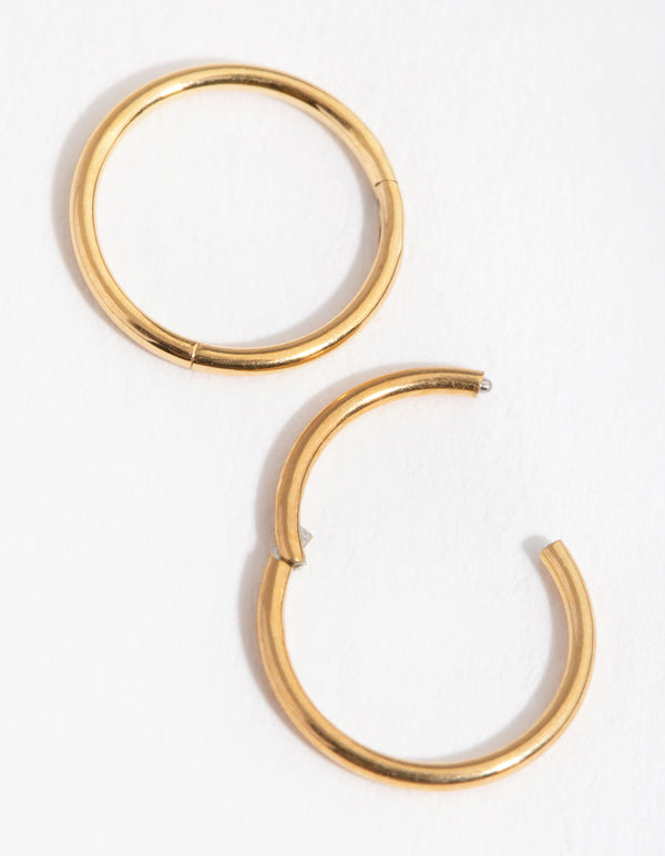 24 Carat Gold Plated Surgical Steel Sleeper 8mm Earrings