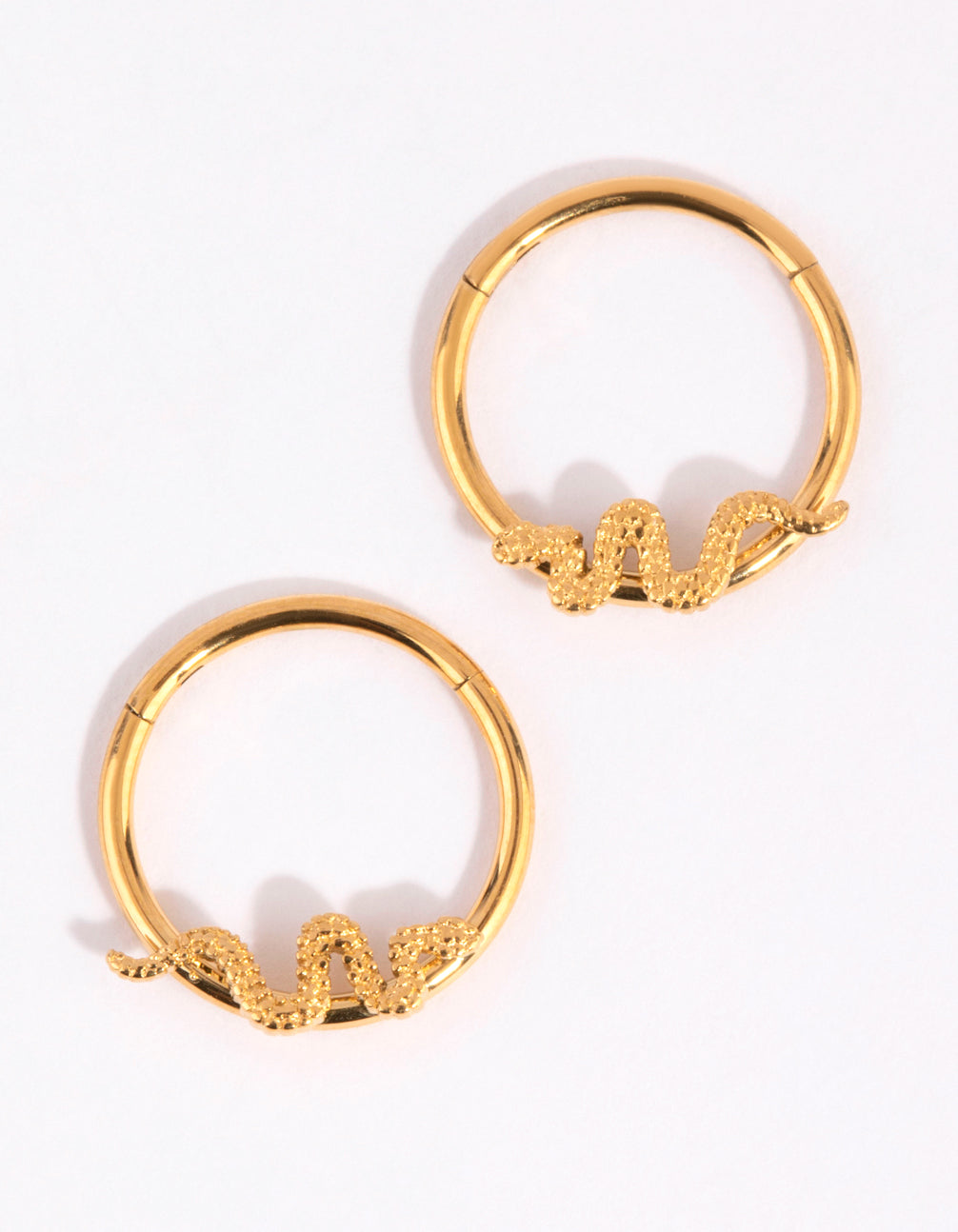 Gold Plated Surgical Steel Snake Sleeper Earrings