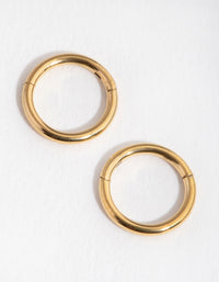 24 Carat Gold Plated Surgical Steel 5MM Sleeper Earrings - link has visual effect only