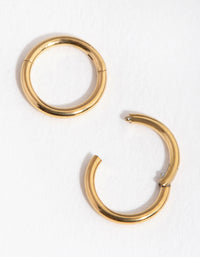 24 Carat Gold Plated Surgical Steel 5MM Sleeper Earrings - link has visual effect only