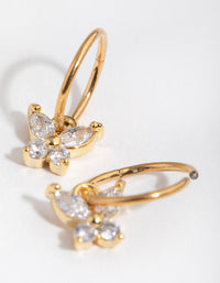 24 Carat Gold Plated Surgical Steel Butterfly Sleeper Earrings - link has visual effect only