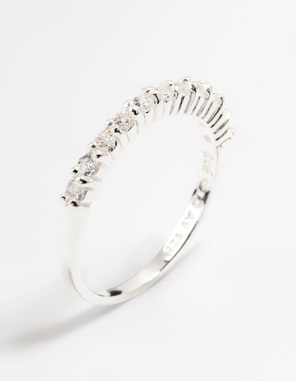 Sterling Silver Cubic Zirconia Engagement  Band Ring
