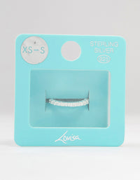 Sterling Silver Cubic Zirconia Engagement  Band Ring - link has visual effect only