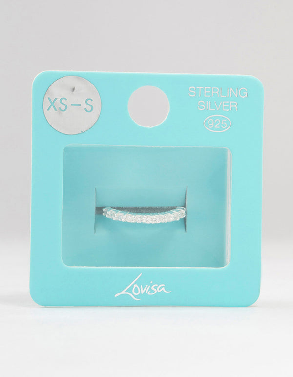 Sterling Silver Cubic Zirconia Engagement  Band Ring