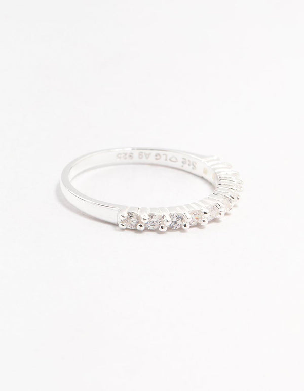 Sterling Silver Cubic Zirconia Engagement  Band Ring