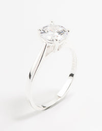 Sterling Silver 4 Claw Engagement Ring - link has visual effect only