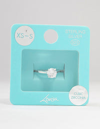 Sterling Silver 4 Claw Engagement Ring - link has visual effect only