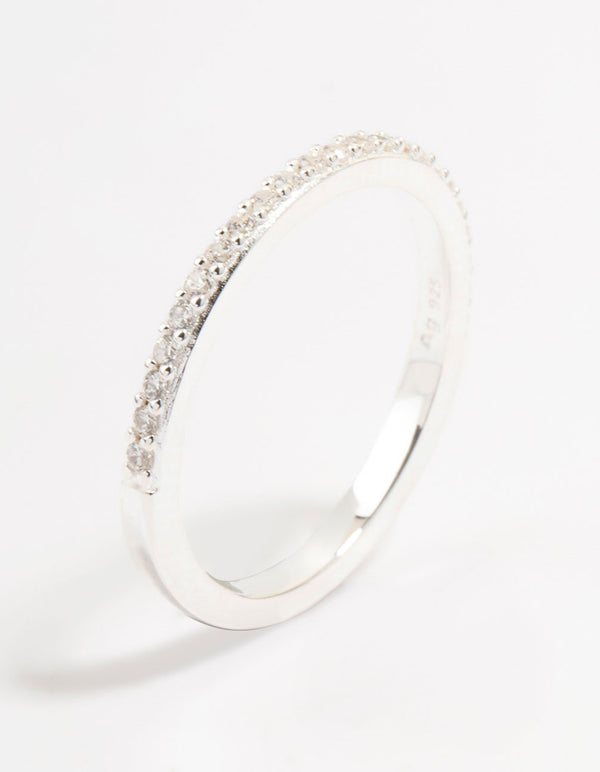 Sterling Silver Cubic Zirconia Pave Ring
