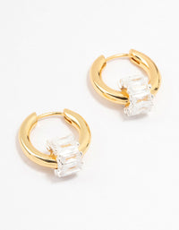 Gold Plated Crystal Hoop Earrings - link has visual effect only