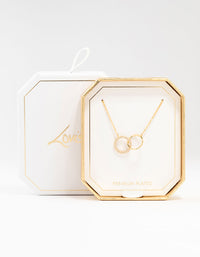 Gold Plated Pavé Link Hoop Necklace - link has visual effect only