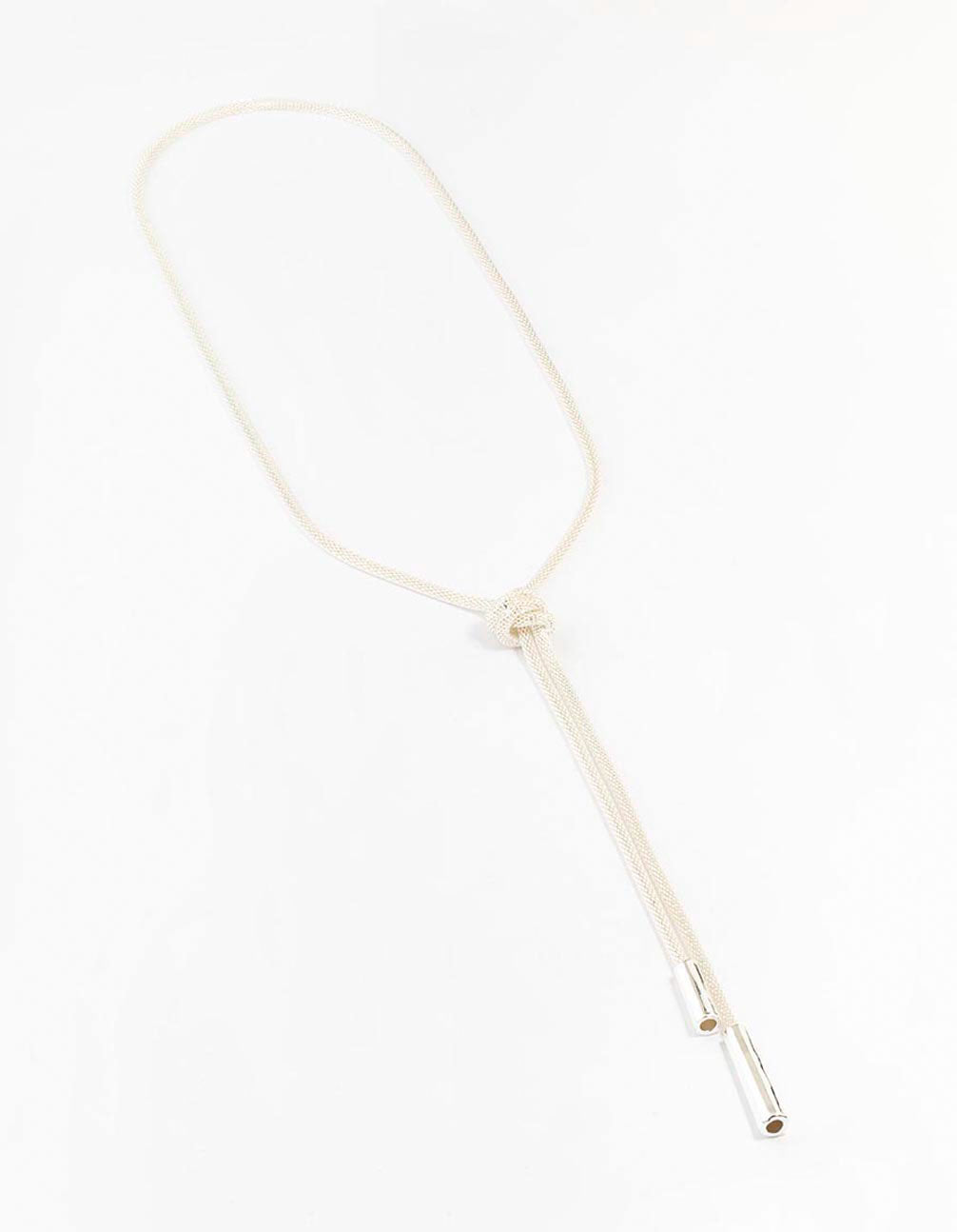 Silver Knot Long Chain Necklace