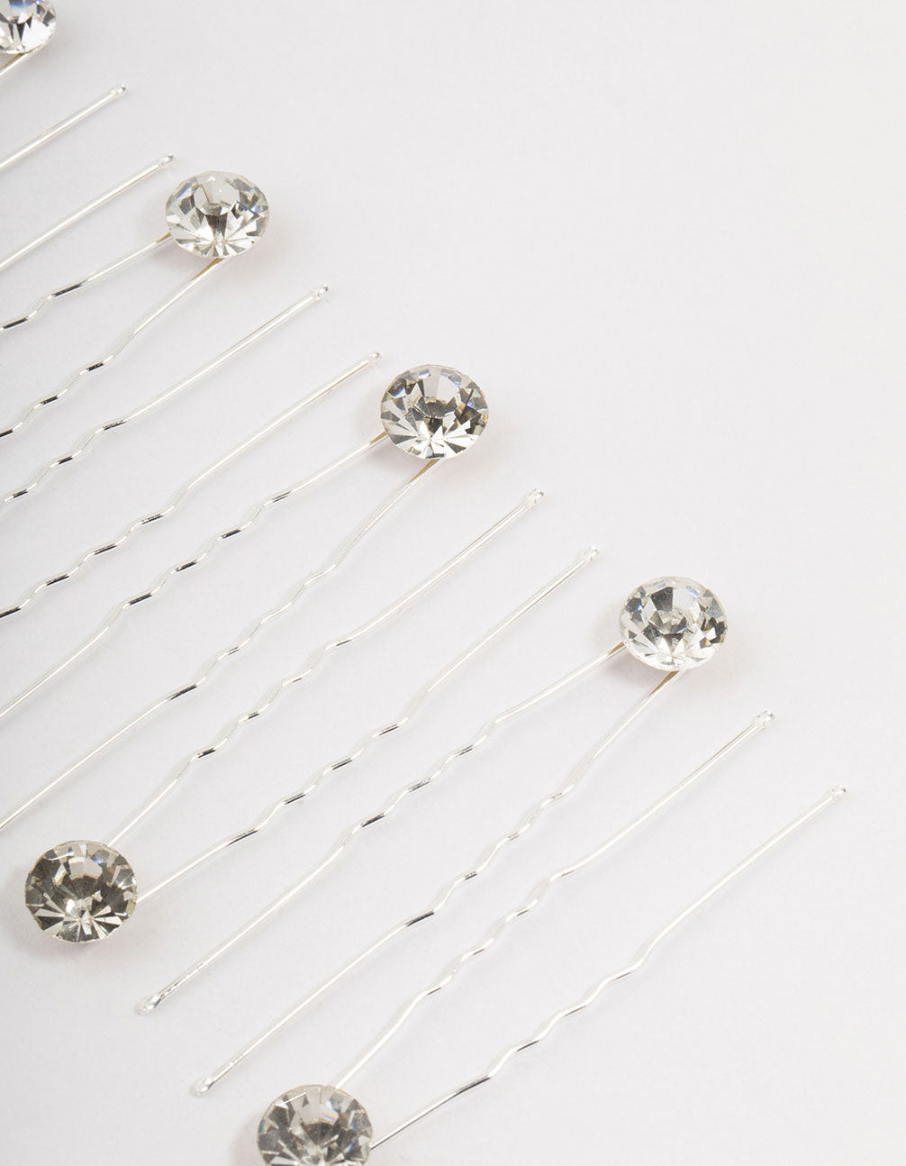 Silver Crystal Mixed Bridal Pins 10-Pack
