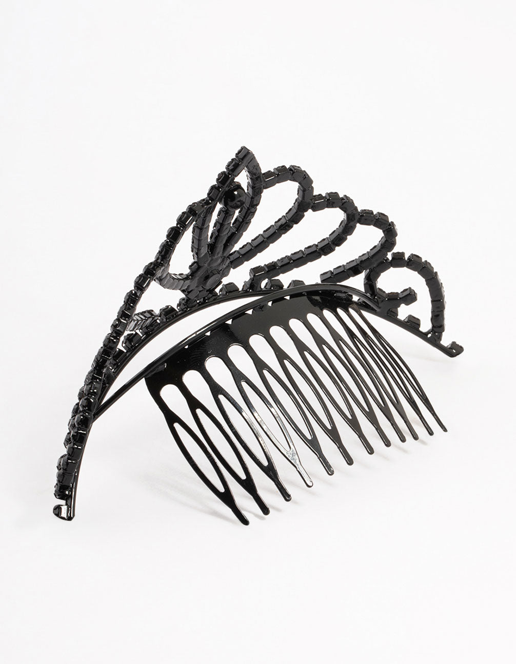 Black Coated Classic Mini Tiara Comb