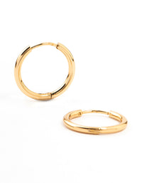 Gold Plated Stainless Steel Thin Clicker Hoop Earrings 18mm - link has visual effect only