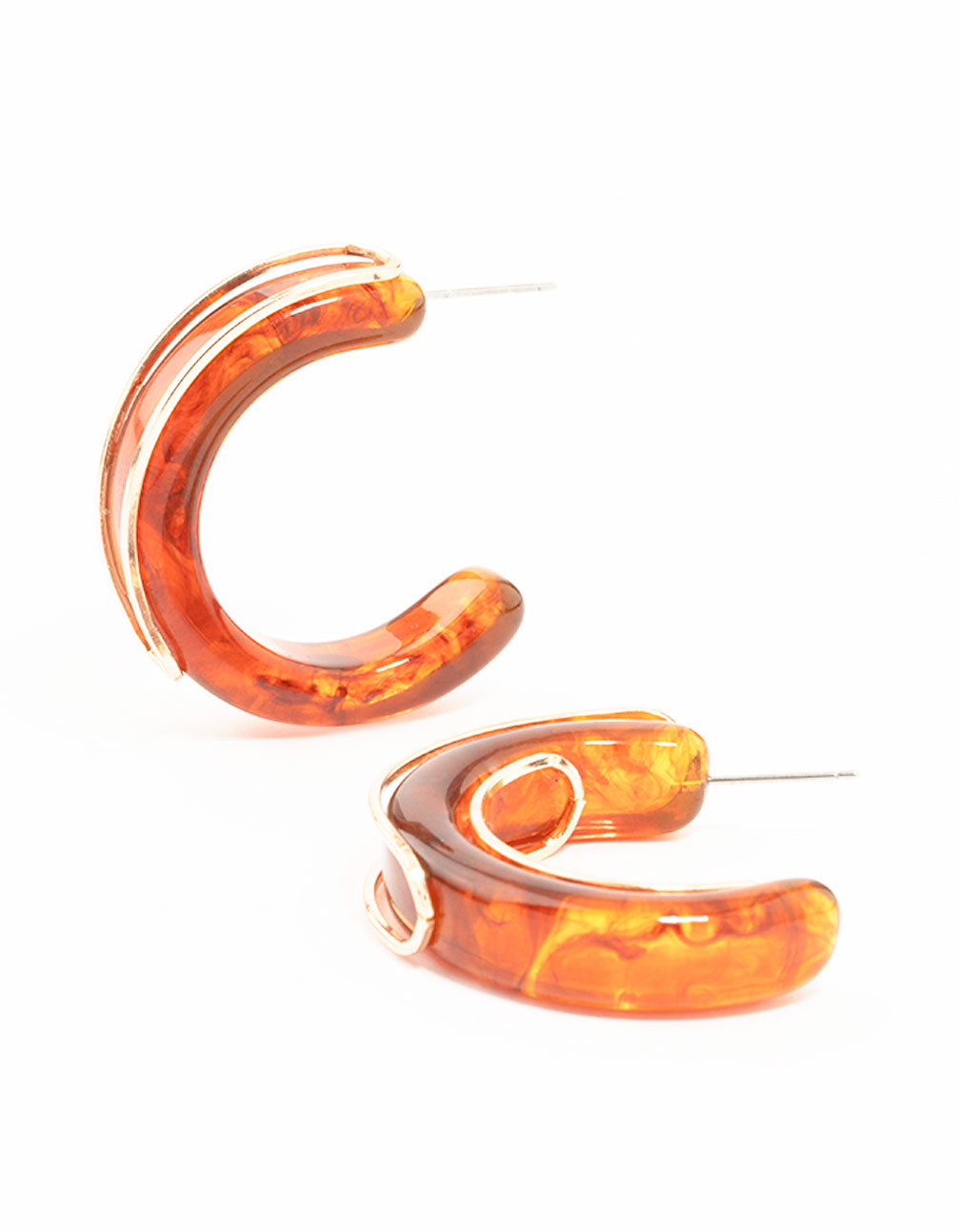 Thick Plastic Medium Hoop Earrings