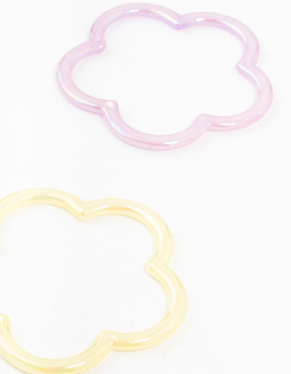 Kids Pastel Plastic Flower Bangles 6-Pack
