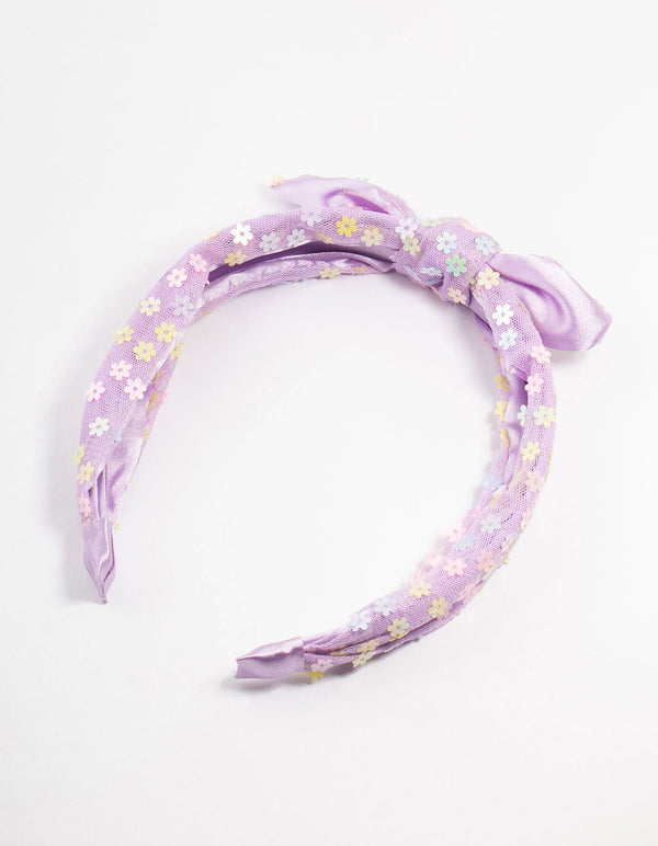 Kids Purple Sequin Flower Headband