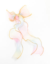 Kids Mixed Rainbow Bow Clip - link has visual effect only