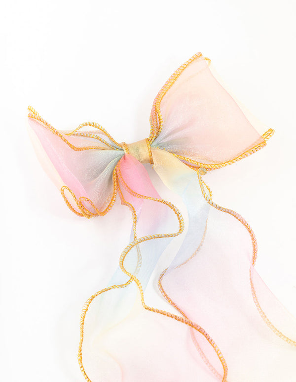 Kids Mixed Rainbow Bow Clip