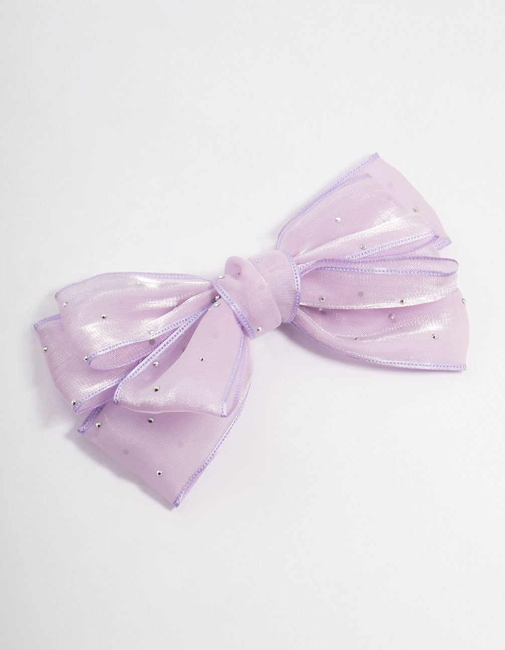 Kids Purple Fabric Bow Clip