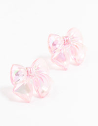 Plastic Holographic Puff Bow Stud Earrings - link has visual effect only