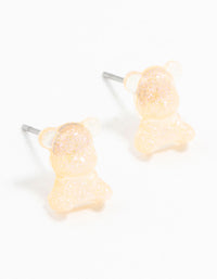 Plastic Holographic Teddybear Stud Earrings - link has visual effect only