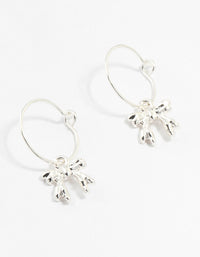 Silver Bow Hoop Earrings - link has visual effect only