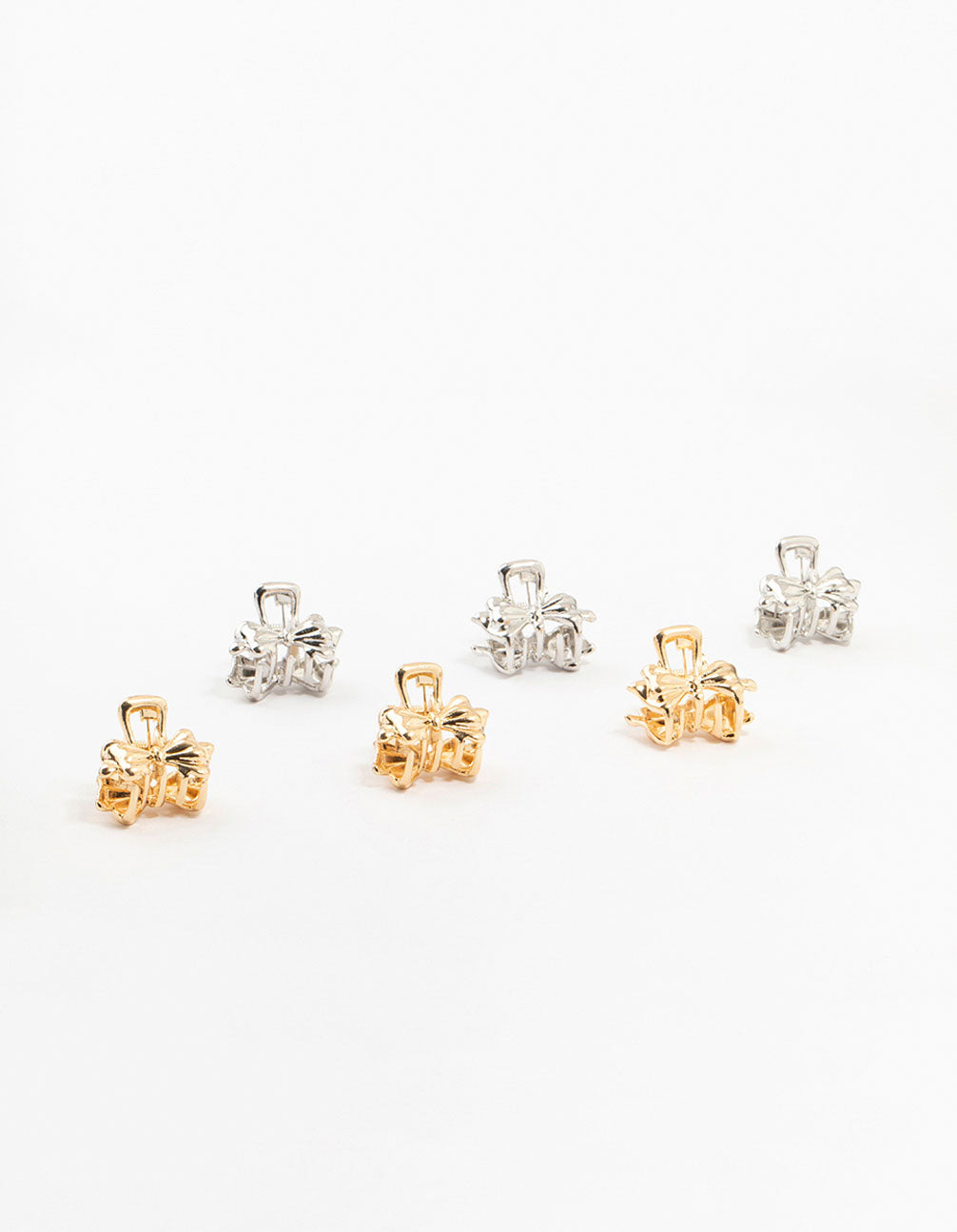 Mixed Metals Mini Bow Clips