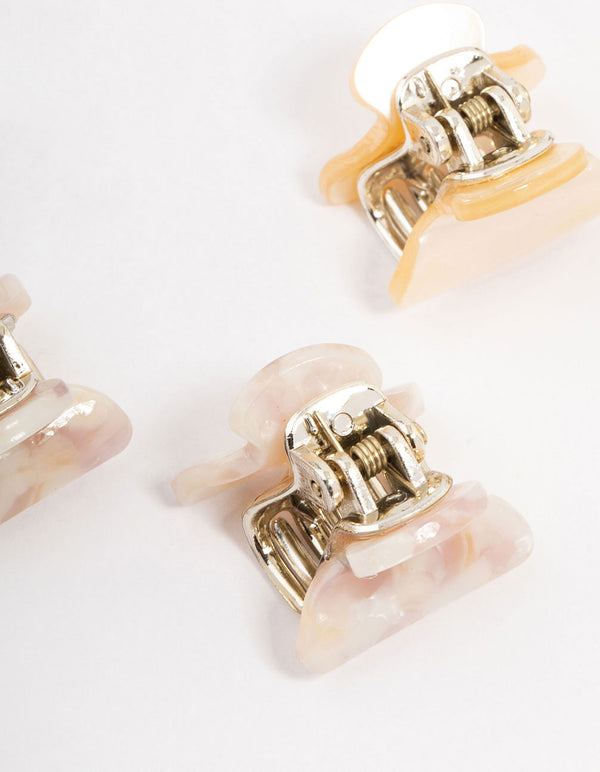 Mini Colourful Acrylic Claw Clips 4-Pack