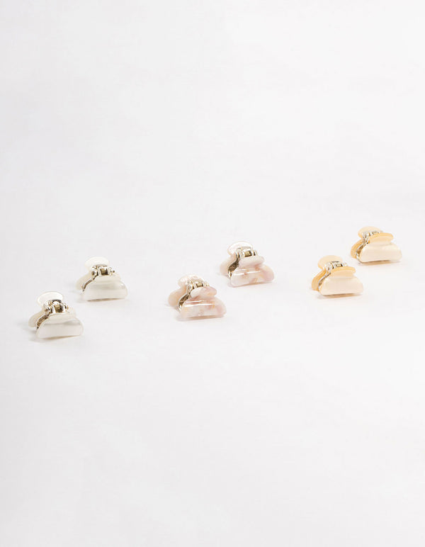 Mini Colourful Acrylic Claw Clips 4-Pack