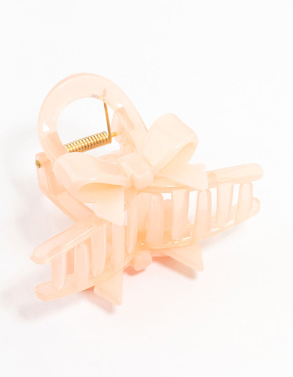 Small Pink Loop Bow Claw Clip
